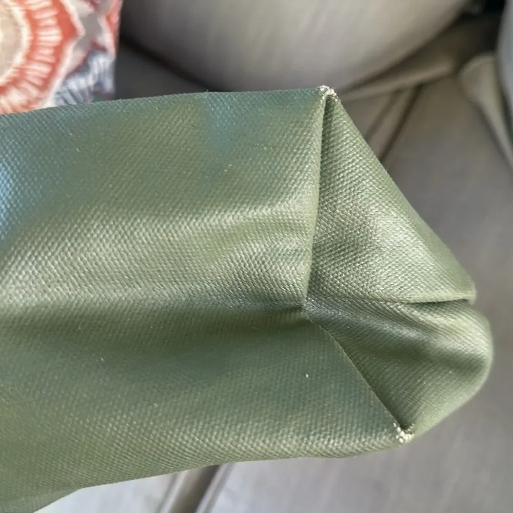 Tag & Crew Dipped Tote with Yellow Strap-Olive